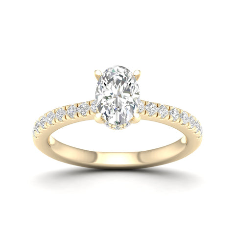 1 ctw Oval Classic Hidden Halo Ring