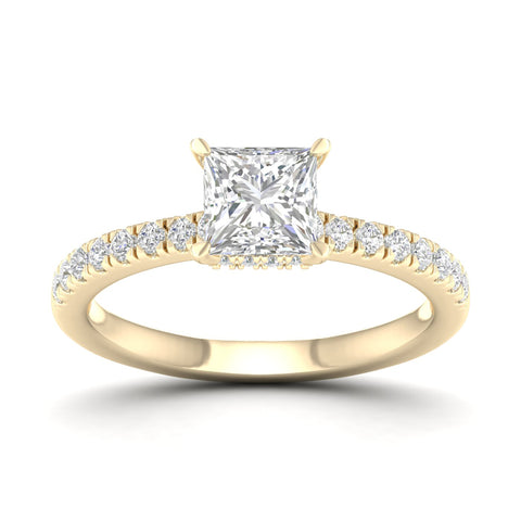 1 ctw Princess Classic Hidden Halo Ring