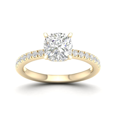 1 1/4 ctw Cushion Classic Hidden Halo Ring