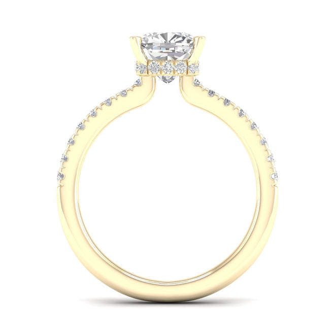 1 1/4 ctw Cushion Classic Hidden Halo Ring