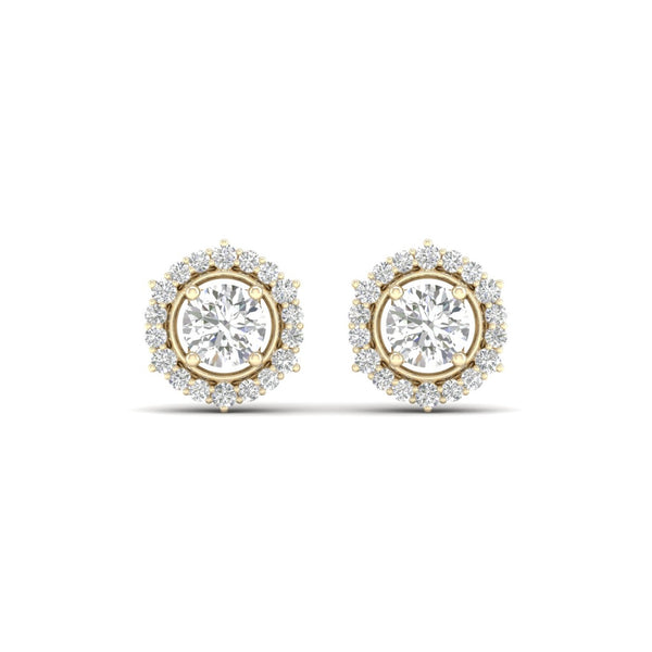 1 ctw Round Hexagonal Ear Stud
