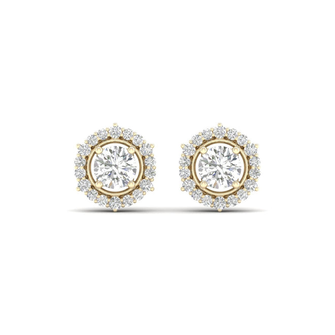 1 ctw Round Hexagonal Ear Stud