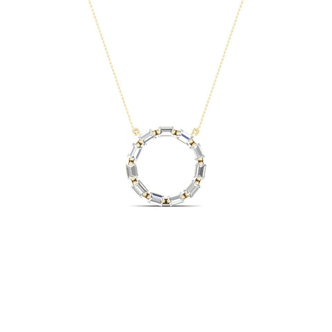 1/4 Ctw Ana de Aramas Baguette Circle Fashion Pendant