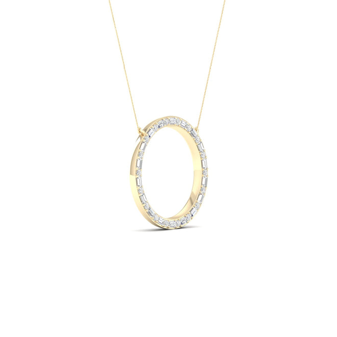 1/2 Ctw Ana de Aramas Big Circle Baguette Round Fashion Pendant