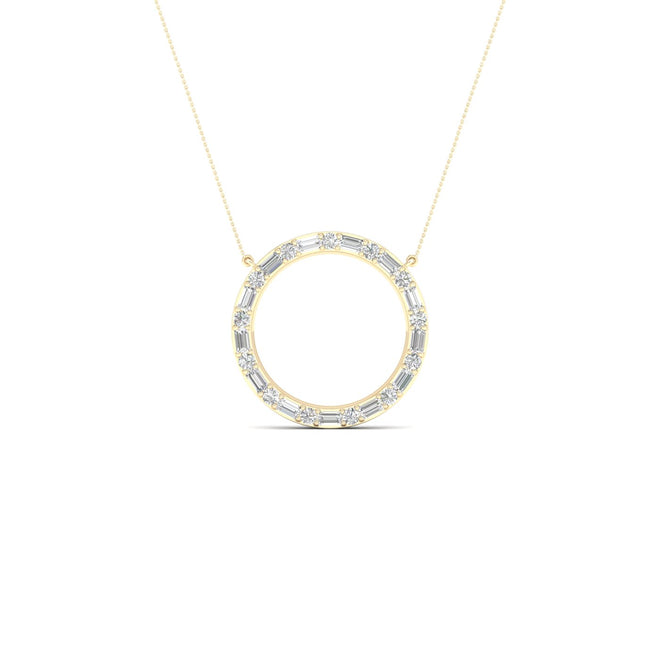 1/2 Ctw Ana de Aramas Circle Baguette Round Fashion Pendant