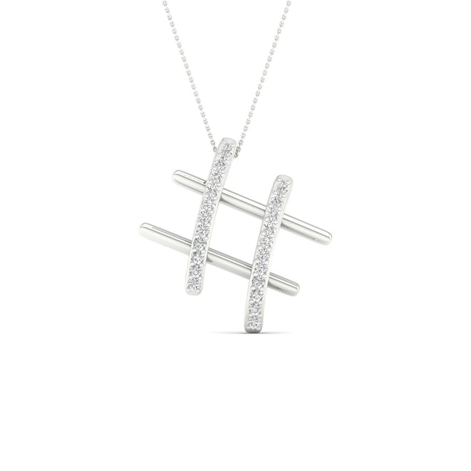 1/10 Ctw Hashtag Fashion Pendant