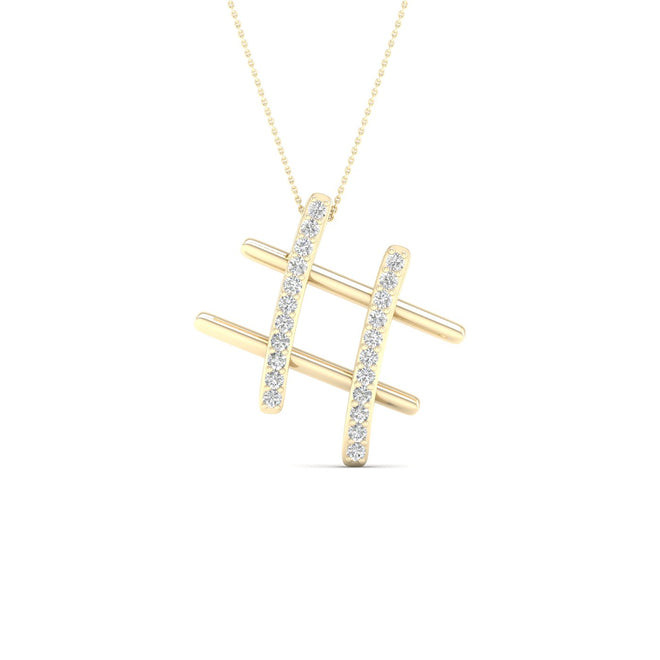 1/10 Ctw Hashtag Fashion Pendant