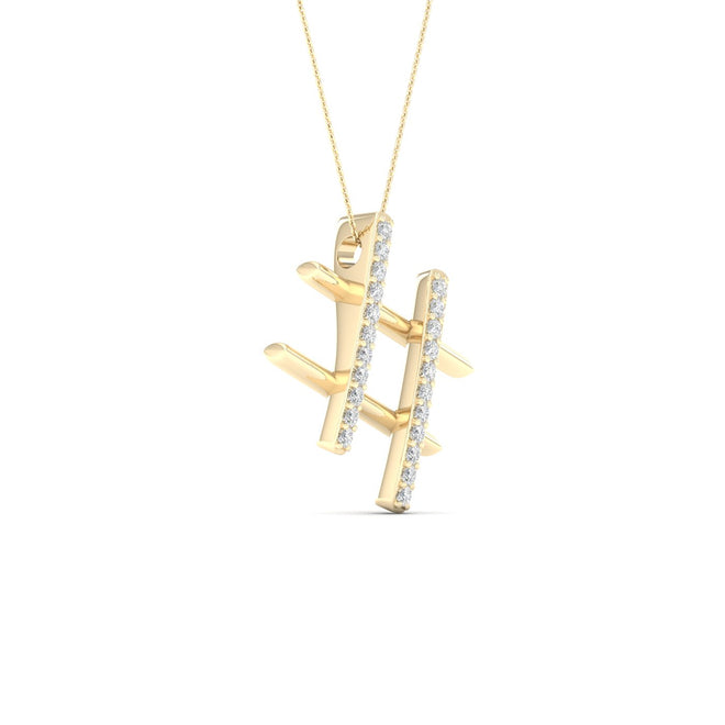 1/10 Ctw Hashtag Fashion Pendant