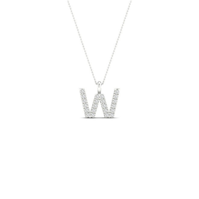 "W" Initial Fashion Pendant