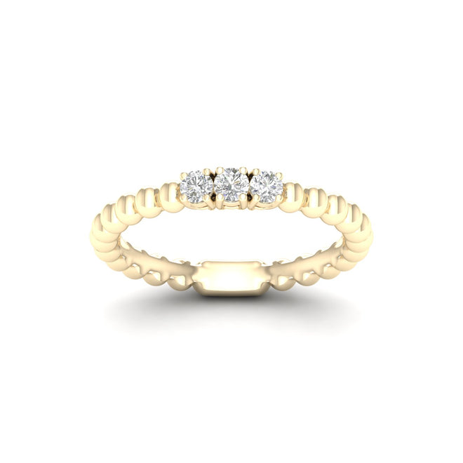 1/6 Ctw Three Stone Bubble Stack Ring