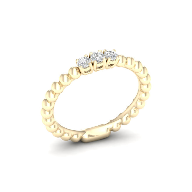 1/6 Ctw Three Stone Bubble Stack Ring