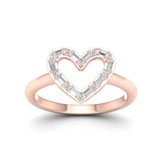 1/4 Ctw Ana de Aramas Heart Baguette Round Fashion Ring
