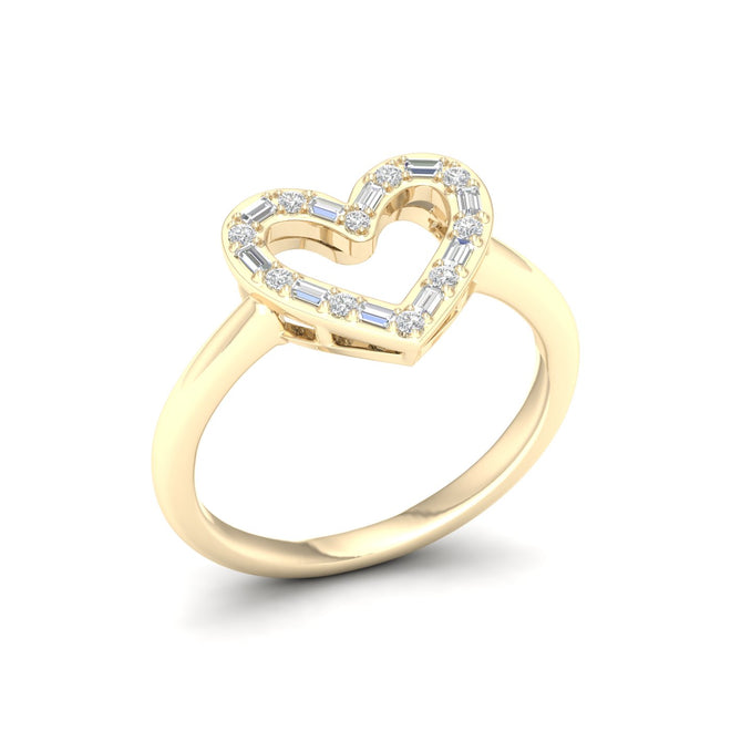 1/4 Ctw Ana de Aramas Heart Baguette Round Fashion Ring