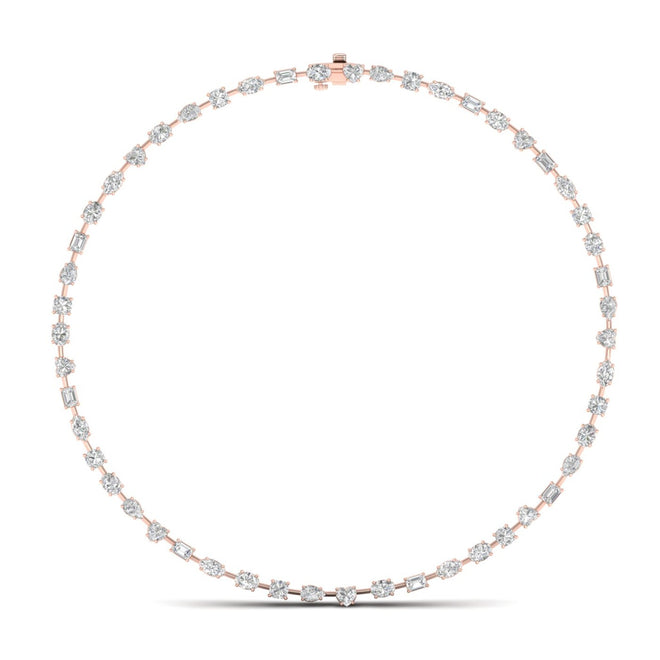 15 1/3 ctw Multi Shape Fashion Necklace