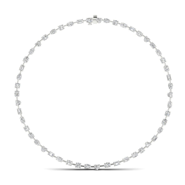 15 1/3 ctw Multi Shape Fashion Necklace