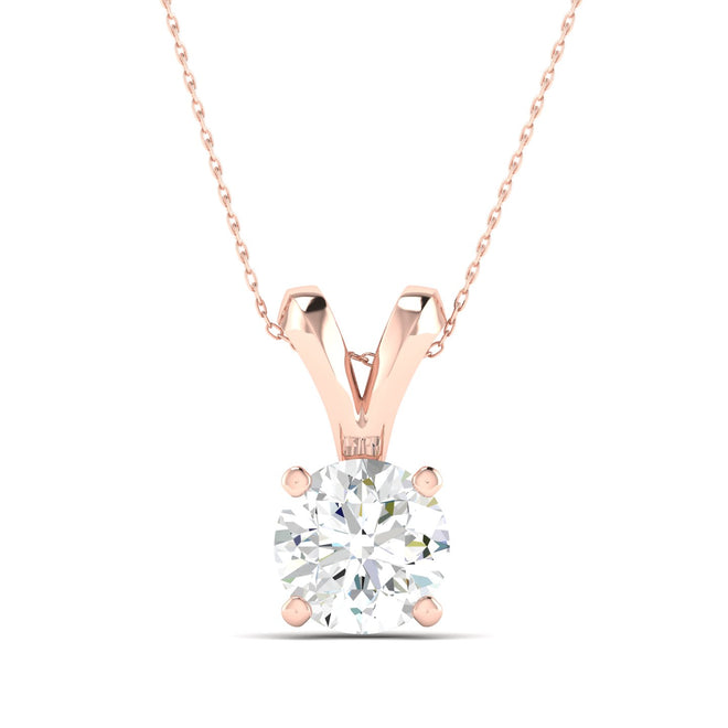 1/2 ctw Split Bail Round Solitaire Pendant