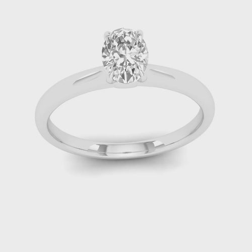1/2 Ctw Classic Oval Solitaire Lab Grown Ring
