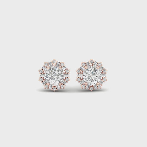 1 1/2 Ctw Blossom Halo Ear Stud