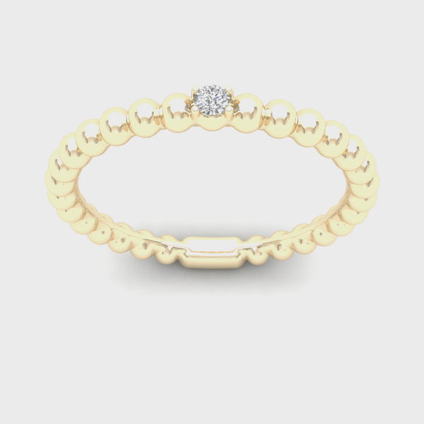 0.02 Ctw Single Stone Stackable Ring