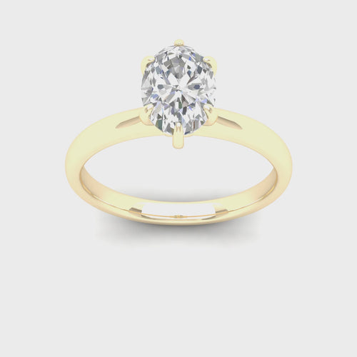 1 Ctw Classic Oval Solitaire Lab Grown Ring