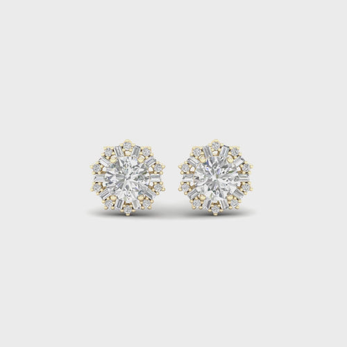 1 1/2 Ctw Blossom Halo Ear Stud