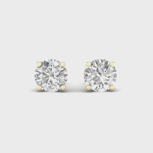 1 1/2 ctw Classic Round Lab Grown Solitaire Ear Stud