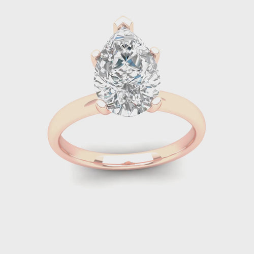 2 Ctw Classic Pear Solitaire Lab Grown Ring