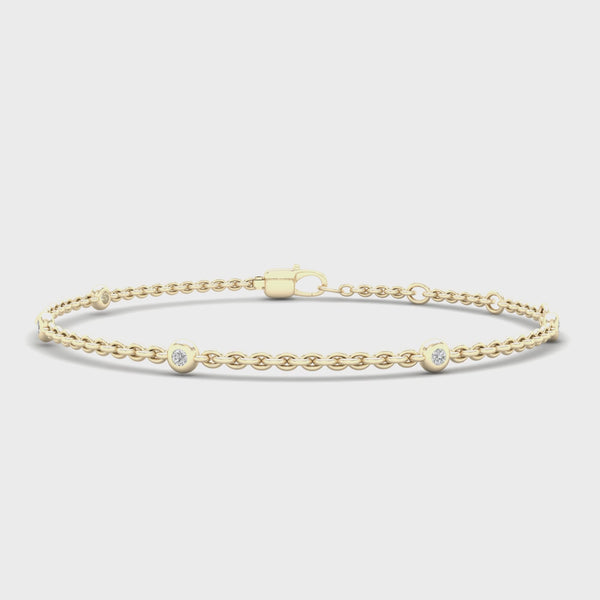 1/6 Ctw 5 Stone Station Fashion Bracelet