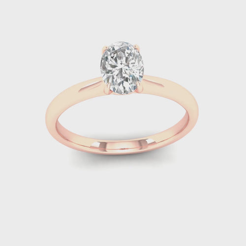 3/4 Ctw Classic Oval Solitaire Lab Grown Ring