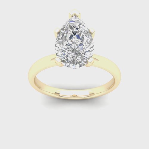 2 Ctw Classic Pear Solitaire Lab Grown Ring